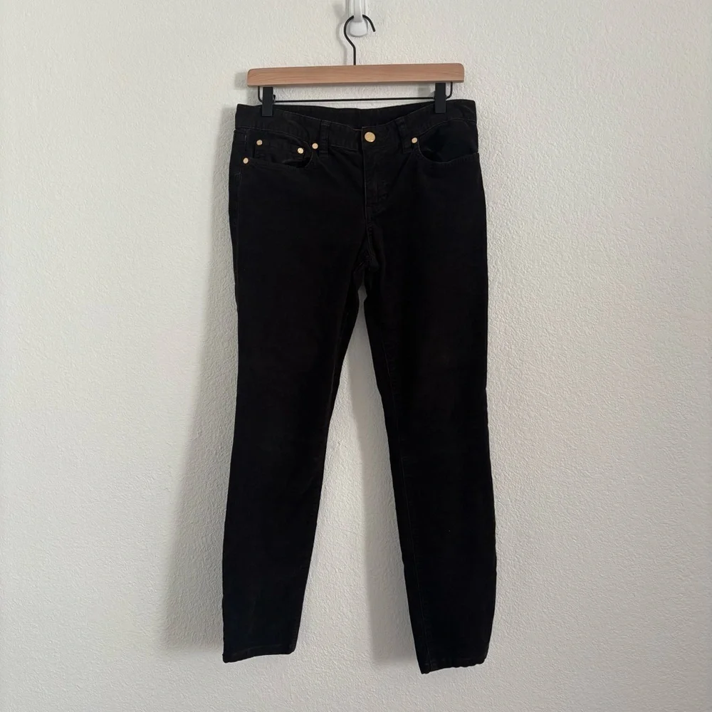 Tory Burch Women's Size 29 Black Ivy Super Skinny Corduroy Jeans